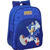 safta Sonic - Zaino scolastico per bambini, con motivo animato, adatto a carrozzina, comodo e versatile, qualità e resistenza, 26 x 11 x 34 cm