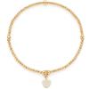 Jewels BY Leonardo Bracciale Ciao Noemi, Bracciale Elastico in Acciaio Inox Dorato, Piccolo Ciondolo a Forma di Cuore Tempestato con Piccoli zirconi, Lunghezza 19,5 cm, Gioiello da Donna, 025735