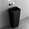 doporro Lavabo a Colonna Per Bagno Lavabo Freestanding da Terra Lavandino Monoblocco a Pavimento in Marmo Resina 40x35x81 cm Nero, Lavabo Autoportante Senza Foro Rubinetto Colossum31