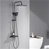 Auralum Colonna Doccia con Porta Sapone per Doccia, Colonna Doccia Nero con Miscelatore Termostatico, Asta Doccia con Soffione e Doccetta, Saliscendi Doccia Acciaio Inox Altezza Regolabile 88-124cm