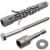 AERZETIX - Kit di 8 tasselli in nylon Ø10x70 mm + 8 viti tirafondo Ø6x70 mm inossidabile A2 + 8 rondelle larghe A2 per vite M6 + 1 bussola esagonale interna 1/4 SW10