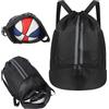 ACOMTUO Sacca Impermeabile, Zaino Palestra Uomo, Zaino con Porta Scarpe, Coulisse Sacca Zaino con scomparto Sacca Sportiva Da Donna e Uomo,Casual Spiaggia (Nera)