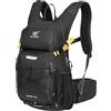 SKYSPER Zaino per Ciclismo 20L, Zainetto da Bici Ultraleggero e Traspirante con Copricasco Zaino Multifunzionale per MTB Bica da Strada Sci Escursione Uomo e Donna, Nero
