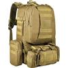 Wiserset Zaino tattico, 60 l, zaino militare, grande sopravvivenza Molle, zaino da giorno per uomo e donna, borsa rimovibile per esterni, cachi, 60L