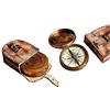 THOR INSTRUMENTS Bussola con poesia Robert Frost da 6,3 cm, con custodia in pelle fatta a mano, stile rustico, vintage, decorazione per la casa