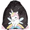 PASO Sacca sportiva bambini unicorno 36 x 32 cm zainetto palestra con cordoncini scuola sport tempo libero viaggio gymbag