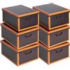 Lavatelli Set 6 Scatole in Cartone Cuoio Grande 40x50x25 cm