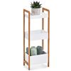 Zeller 18862 - Scaffale con 3 ripiani, in bambù e MDF, 28 x 20 x 74 cm, colore: Bianco