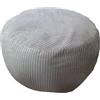 Relaxdays Pouf Relaxdays, Corda, HxD: 35 x 50 cm, Imbottitura in polistirolo, Cuscino Rotondo, Sgabello, Pouf, Grigio Chiaro