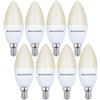 BLAUPUNKT Lampadina LED Blaupunkt Candela, attacco a vite E14, 7W sostituisce da 50W, bianco caldo 2700K, non dimmerabile, 595 lumen, ambienti, interno esterno, 8 pezzo (confezione da 8)