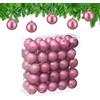 Relaxdays Palline di Natale, Set da 50 Palle Albero, Addobbi Natalizi, ∅ 6 cm, Sfere in Plastica Design Opaco, Rosa