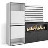 Skraut Home | Credenza | Mobile, Buffet, Stoccaggio | 167x145x35 cm | Camera da letto, stanza | Camino elettrico XXL | Scarpiera | Stile moderno | Bianco