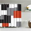 BOYOUTH - Tenda da doccia con stampa digitale a geometria, in poliestere, impermeabile, con 12 ganci, 180 x 180 cm, multicolore