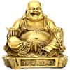 BRABUD Fengshui cinese Buddha che ride in ottone con lingotto ricchezza statuetta fortunata decorazione per la casa ZD154