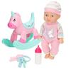 ColorBaby Colorbaby's - Bambola per bambini, misura 30 cm, con dondolo, Biberon, arti articolate, Bambole per ragazze, giocattolo per bambine 24 mesi, giocattoli per bambini, 2 anni (39346)
