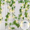 Ninonly Catena Luminosa Esterno, 5m 50LED Edera Finta Catena Luci Interno, 8 Modalità Edera Artificiale Luci Giardino Esterno Impermeabili, Decorazioni Giardino per Balcone Matrimoni Cortile Feste Natale