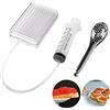 DUEBEL Dispenser di caviale sferico aggiornato, scatola per caviale, kit per la gastronomia molecolare, dispenser per salsa di uova con infusore e cucchiaio colino
