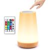 YverLand Lampada da Comodino, Luce Notturna Bambini LED, Abat Jour da Comodino con 13 Colori RGB, Luminosità Regolabile, 3 Modi d'Illuminazione, Touch y Telecomando, Batteria Ricaricabile (Conica 1)