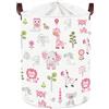 Clastyle Cesto Portabiancheria Animali Bosco Cestino Portaoggetti Foglie Cesta Biancheria Genitori per Organizzare Giocattoli Vestiti, Elefante, 36x45 cm