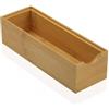 Generico Organizer in bambù per cucina e bagno, scatole portaoggetti modulari e impilabili, contenitori senza coperchio per armadi e scaffali (23 x 7,8 x 6,4)