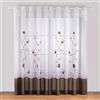 SIMPVALE 2 Pezzi Tenda per Interni, Marrone 140x225 cm Tende per Finestre con Motivo a Floreale Ricamata, Tenda Semi Trasparente Voile con Occhielli per Camera da Letto e Salotto