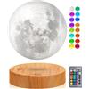 UVEHAS Lampada a luna levitante magnetica 16 modalità di colori galleggiante 3D Stampa LED Luna Lampada LED Levitazione magnetica e Spinning Luna Night Lights per Home Office Decor