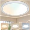 Great Jacob Plafoniera LED 24W， Ø29 cm，3 Colori 3000K / 4000K / 6500K Lampada Soffitto，Rotonda，Ultra sottile，Luce per Soggiorno Camera，Cucina， Camera da Letto， Moderno