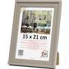 3-B - Cornice portafoto modello Salo in stile rustico, colore marrone caffè - 15 x 21 cm (formato A5) - con vetro acrilico