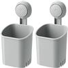 LEVERLOC Portaspazzolino da Denti, 2 Pack Supporto Impermeabile a Ventosa per Spazzolino Elettrico da Bagno, Organizer per Rasoi, Supporto per Stoviglie, Grigio Porta spazzolini