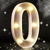 Aslanka Numero 0 argento glitter decorazione LED luce, numero luci glitterate, adatto per feste di compleanno, baby shower, sfondo matrimonio decorazione della casa, 21 cm argento numero 0 (bianco caldo)
