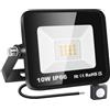 YOJZMA 10W Sensore di movimento Luce esterna, 1000LM LED Flood Lights per esterni 3000K Daylight Warm White Luci di sicurezza impermeabili IP66 per giardino, garage, cortile, campo sportivo, patio