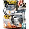 SMASHI BURGER SMASHI® Kit Smash Burger - Smash Burger Press in Acciaio Inox 304 con Spatola, Cupola, 30 Fogli Antiaderenti - Kit BBQ Professionale per Smash Burger Fatti in Casa