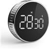 HOMMINI Timer da cucina, HOMMINI Timer digitale da cucina con ampio display LCD, allarme forte, funzionamento con un solo pulsante, timer magnetico per conto alla rovescia, controllo manopola, per cucina,