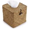 BSTKEY - Porta salviette decorativo in alga naturale, a forma di cubo, per fazzoletti di carta, colore naturale