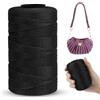 LEREATI Cordino per Borse Uncinetto Piatto Filo Macrame 1mm x 230m Macrame Corda Colorata Cordoncino per Borse a Uncinetto, Arazzo da Parete, Acchiappasogni, Fai da Te (Nero)