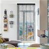 HYSENM Tende a fili per porta, 100 x 200 cm, pannello nero con palline morbide, romantiche frange glitterate, decorazione per la casa, matrimoni, ragazze, camera da letto, soggiorno, sfondo, feste