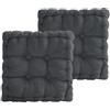 MeYuxg Cuscini per Sedie 40 x 40 CM, Set di 2 Quadrato Cuscino per Sedia Interne Esterne,7CM Spessi Cuscino per Sedie per Pranzo, Soggiorno, Ufficio (Grigio scuro)