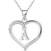Cosie Lily Donna Ciondolo Cuore Collana con Iniziale A-Z, Argento 925 Femmina 26 Lettera Personalizzate Collane Bambina Regalo Ragazze Fidanzata Amici Figlia Compleanno A