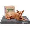 FurHaven Medium Orthopedic Dog Bed Water-Resistant Indoor/Outdoor Logo Print Oxford Polycanvas Mattress w/Removable Washable Cover - Stone Gray, Medium