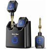 New Bee Sistema di chitarra wireless 5.8G con scatola di ricarica, suono ad alta fedeltà, ricevitore trasmettitore audio a 6 canali per chitarra elettrica, basso