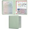 RSAquar Porta Documenti Auto per Libretto e Assicurazione - Custodia Compatta in Pelle PU per Vano Portaoggetti - Organizer per Patente, Carta Verde e Documenti Veicolo (Verde Chiaro)