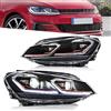 VLAND Motor Vland - Fari per Golf 7 TSI TDI Hatchback Variant 2012-2016 [non per GTI/Xenon], con indicatori dinamici, 1 coppia - Banda rossa