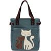KAUKKO Borsa tote vintage in tela carina robusta borsa portatile leggera weekend borsa verde militare, Verde militare, L, Totes