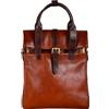 Time Resistance Zaino in pelle Zaino da Lavoro e Casual - Borsa in Pelle vera Fatta a Mano in Italia (Marrone Cognac)