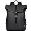 Kommodum - Zaino casual Porta PC in Membrana PU impermeabile Borsa Uomo con Tasca per PC Portatile Computer Notebook per Tempo libero Scuola Lavoro Viaggio KM19 (Nero)