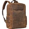 STILORD Werner Zaino vintage con molti scomparti Zaino business in pelle con scomparto per laptop da 17 pollici Uniback Zaino da giorno in vera pelle Colore:calais - marrone