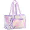 Yarwo Borsa Grande da Spiaggia per Donna, Tote Iridescente con Tasca Frontale per Telefono e Tasche Interne per Essenziali da Spiaggia, Piscina, Palestra, Yoga