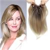 MORICHY Topper per capelli corti a caschetto, 30,5 cm, da donna, con frangia, con clip, per diradare i capelli/perdita di capelli, parrucche con frangia biondo sfumato con coda di colore chiaro (3