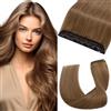 UK-Fashion-Shop Extension Capelli Veri Clip Fascia Unica One Piece Hair Extensions Remy Human Hair Naturali Umani Lisci (40cm 45g #06 Castano Scuro)
