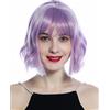 WIG ME UP-SZL0671-2403/2230 Parrucca Donna Corta Ondulata Frangetta carina Lilla Mix